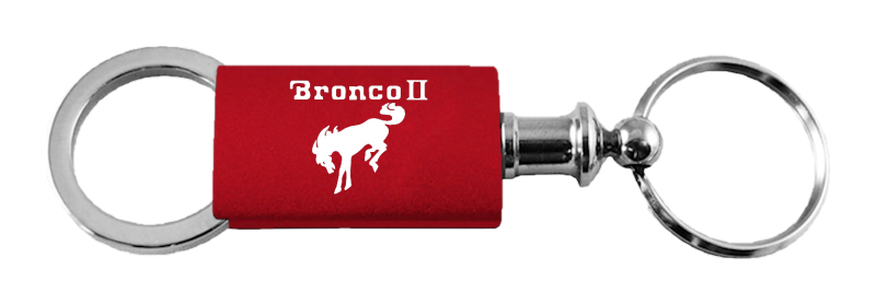Bronco II Anodized Aluminum Valet Key Fob - Red