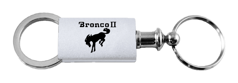 Bronco II Anodized Aluminum Valet Key Fob - Silver