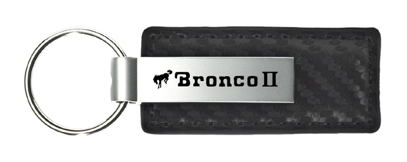 Bronco II Carbon Fiber Leather Key Fob - Black