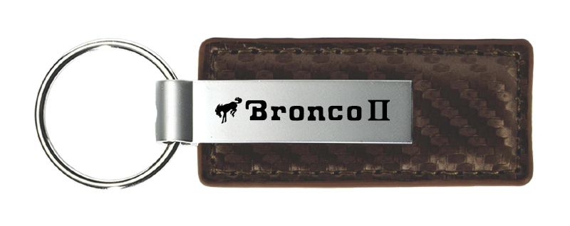 Bronco II Carbon Fiber Leather Key Fob - Taupe