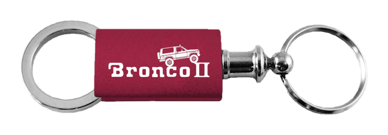 Bronco II Climbing Aluminum Valet Key Fob - Burgundy