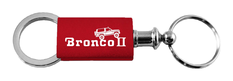 Bronco II Climbing Anodized Aluminum Valet Key Fob - Red