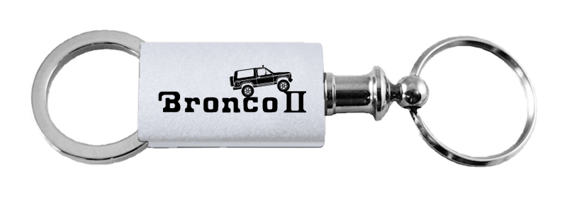 Bronco II Climbing Anodized Aluminum Valet Key Fob - Silver