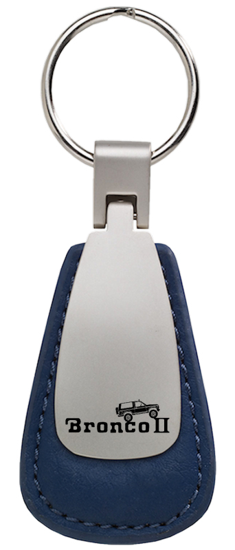 Bronco II Climbing Leather Teardrop Key Fob - Blue