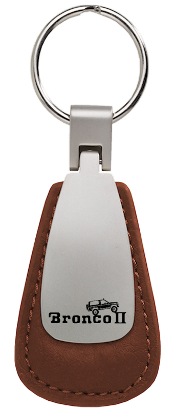 Bronco II Climbing Leather Teardrop Key Fob - Brown