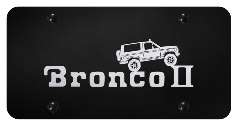 Bronco II Climbing License Plate - Laser Etched Black