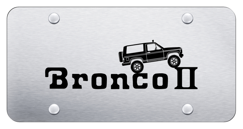 Bronco II Climbing License Plate - Laser Etched Brushed