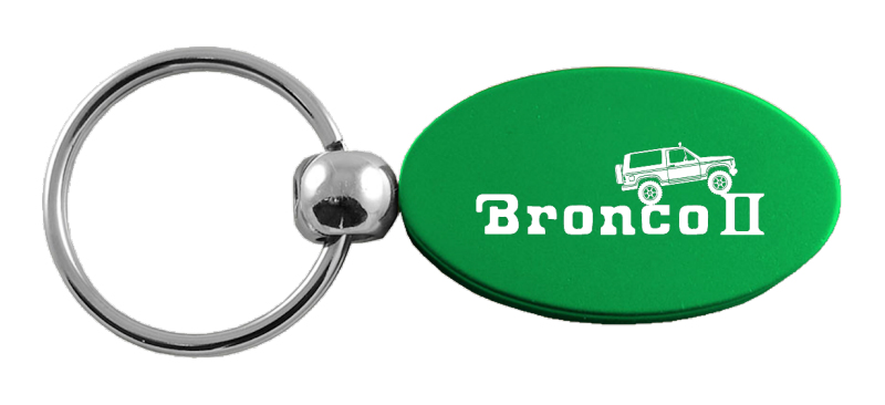 Bronco II Climbing Oval Key Fob - Green