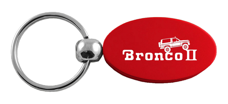 Bronco II Climbing Oval Key Fob - Red