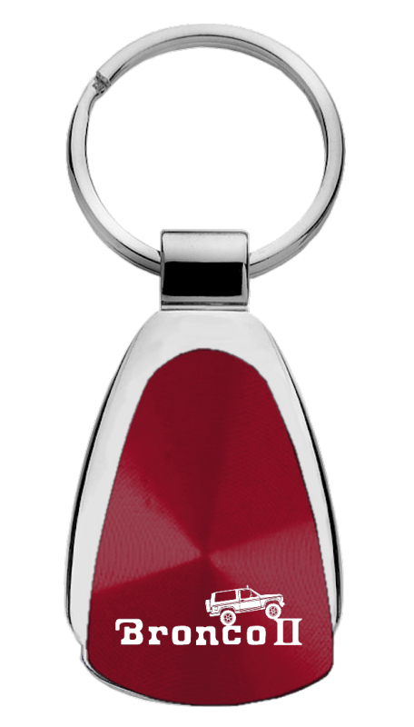 Bronco II Climbing Teardrop Key Fob - Burgundy