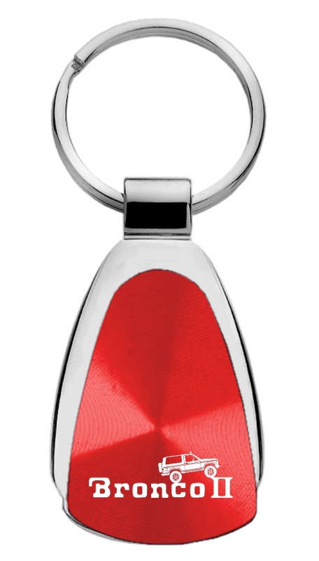 Bronco II Climbing Teardrop Key Fob - Red