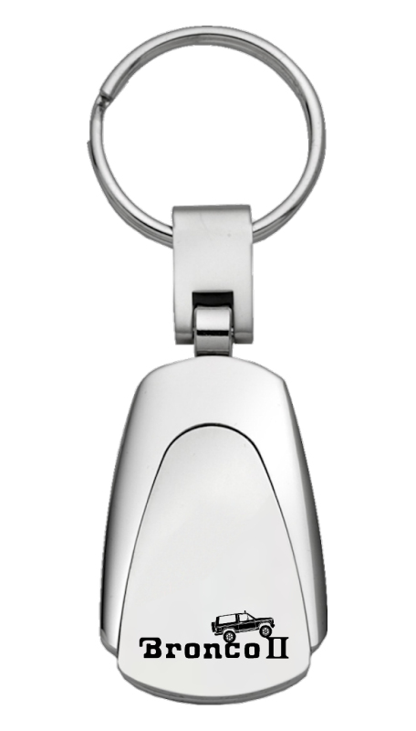 Bronco II Climbing Teardrop Key Fob - Silver
