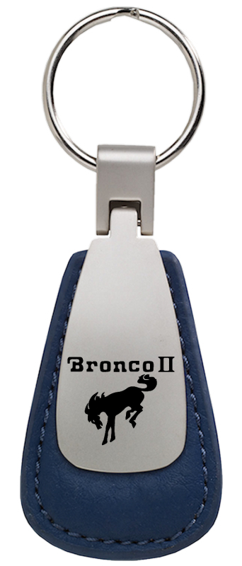 Bronco II Leather Teardrop Key Fob - Blue