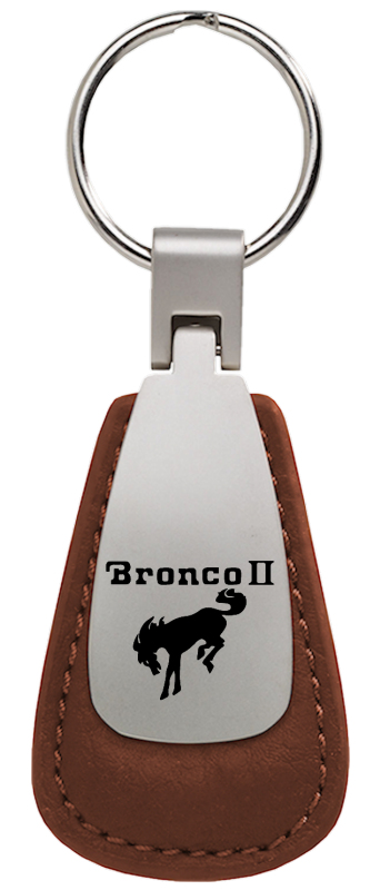 Bronco II Leather Teardrop Key Fob - Brown