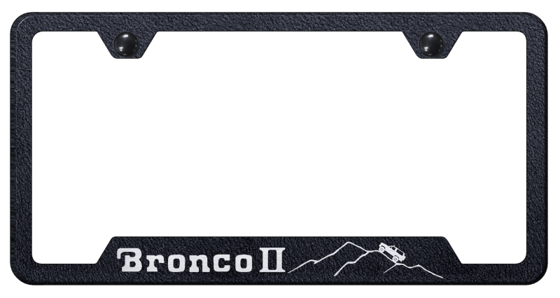 Bronco II Mountain Cut-Out Frame - Laser Etched Rugged Black