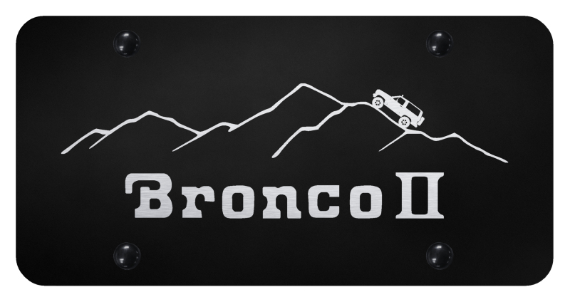 Bronco II Mountain License Plate - Laser Etched Black