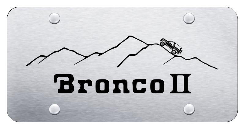 Bronco II Mountain License Plate - Laser Etched Brushed