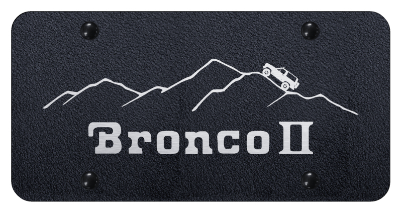 Bronco II Mountain License Plate - Laser Etched Rugged Black