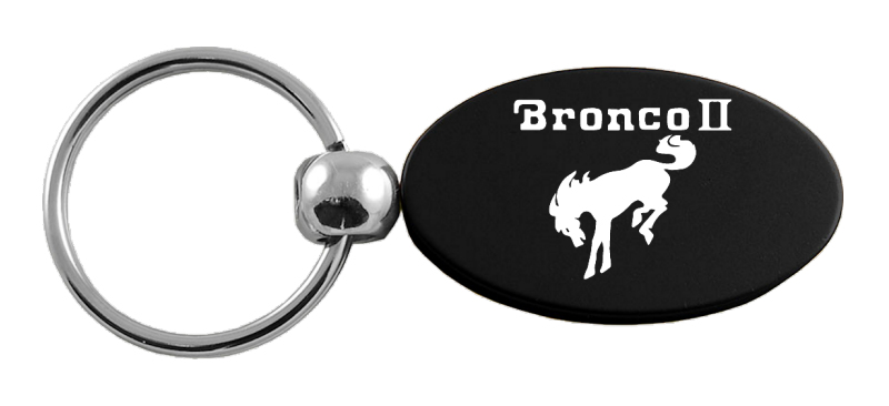 Bronco II Oval Key Fob - Black