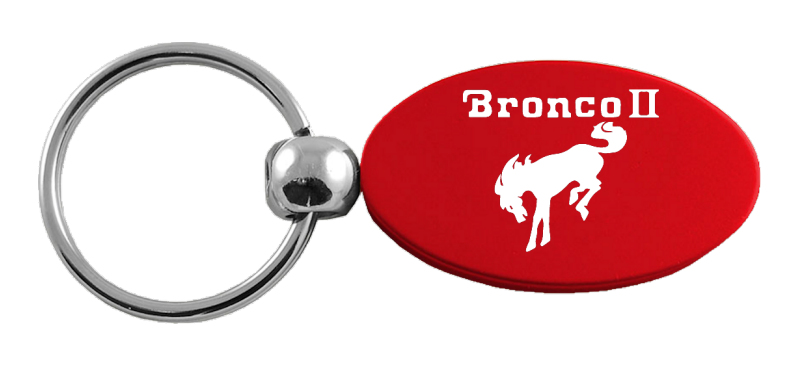 Bronco II Oval Key Fob - Red