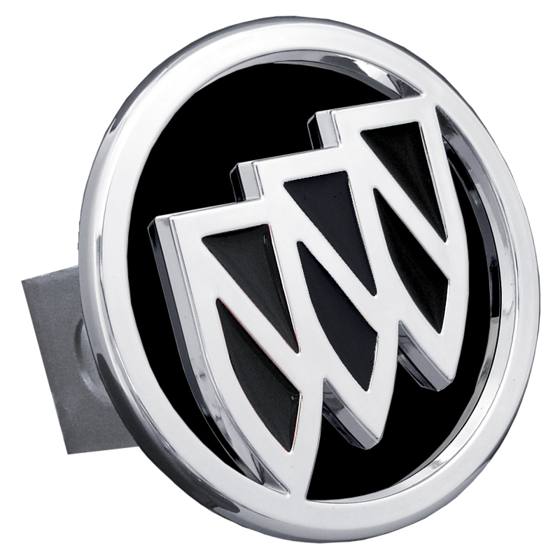 Buick (Black Fill) Class II Hitch Plug - Chrome on Black