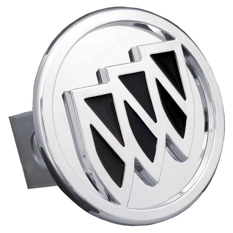 Buick (Black Fill) Class II Hitch Plug - Chrome on Mirrored
