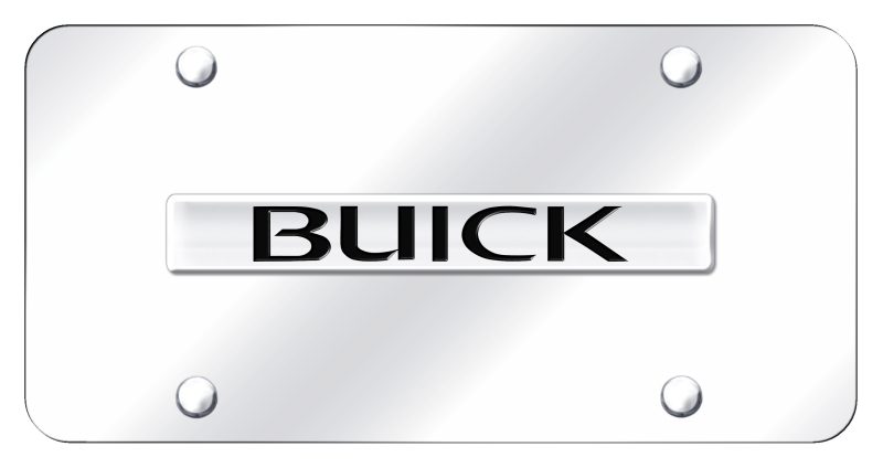 Buick Name License Plate - Chrome on Mirrored