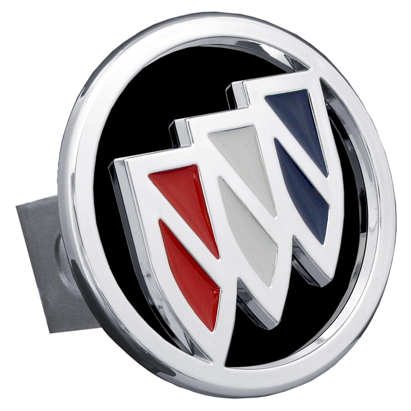 Buick (Tri-Color) Class II Hitch Plug - Chrome on Black