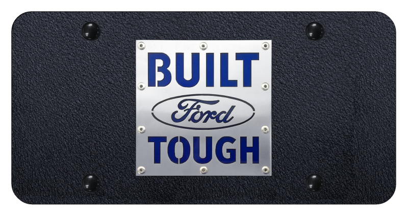 Built Ford Tough License Plate - Brushed on Rugged Black