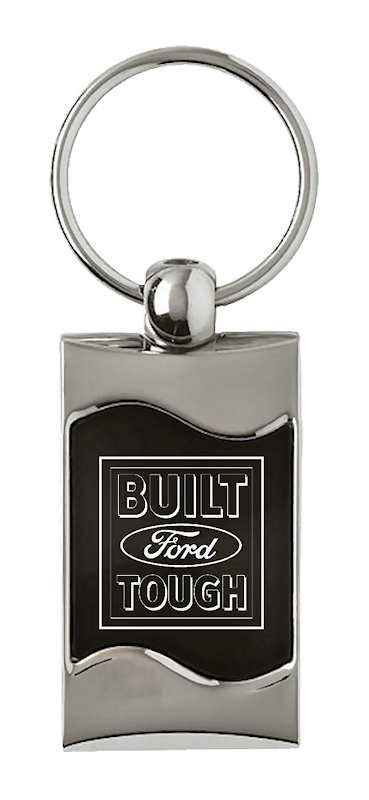 Built Ford Tough Rectangular Wave Key Fob - Black