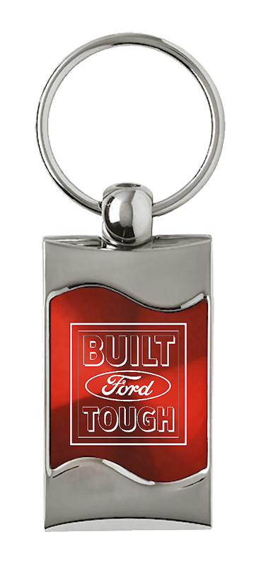 Built Ford Tough Rectangular Wave Key Fob - Red