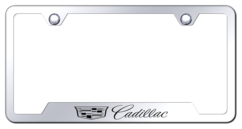 Cadillac Laser Etched Stainless Steel Cut-Out Frame - Finish:Mirrored