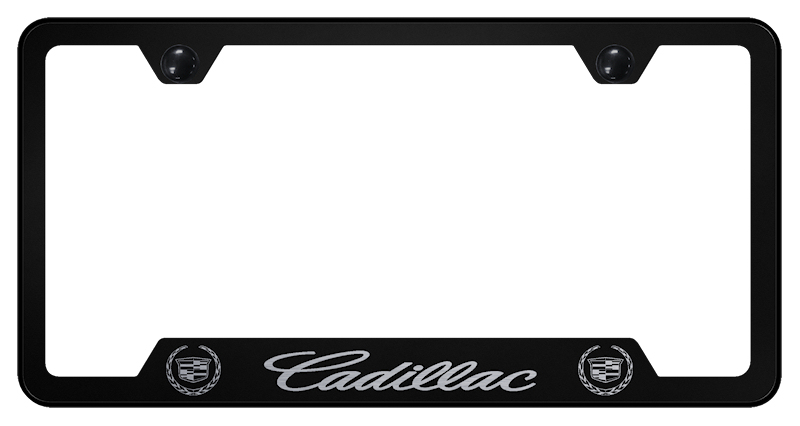 Cadillac Laser Etched Stainless Steel Cut-Out Frame - Finish:Black