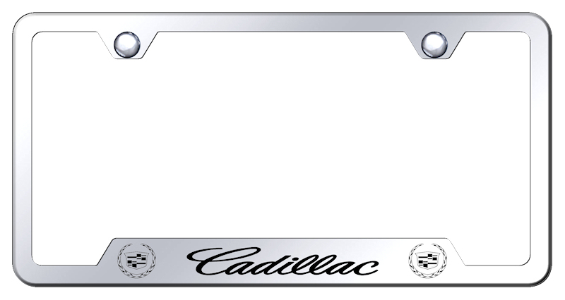 Cadillac Laser Etched Stainless Steel Cut-Out Frame - Finish:Mirrored