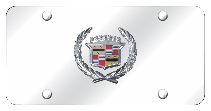 Cadillac License Plate - Chrome on Mirrored