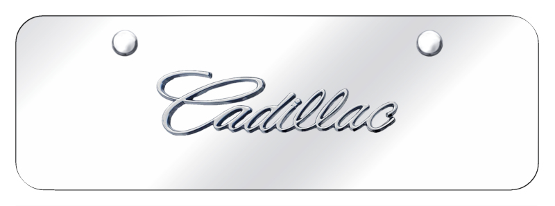 Cadillac OEM Name Mini Plate - Chrome on Mirrored