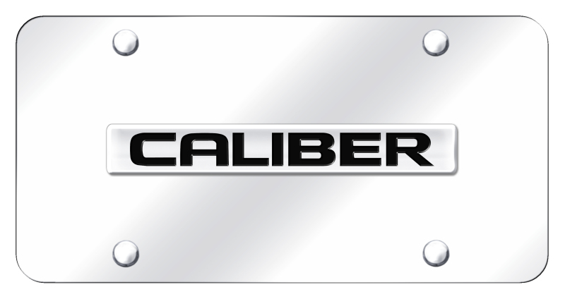 Caliber Name License Plate - Chrome on Mirrored