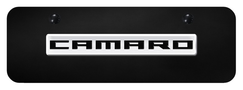 Camaro Name Mini Plate - Chrome on Black