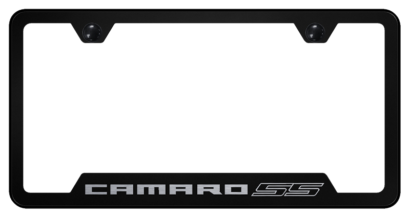 Camaro SS Laser Etched Black Stainless Steel Cut-Out Frame