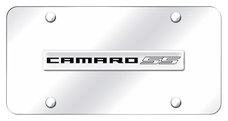 Camaro SS Name License Plate - Chrome on Mirrored