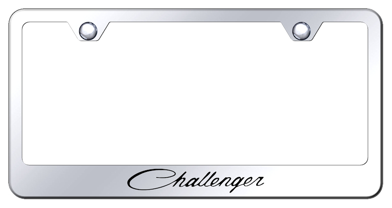 Dodge Challenger Classic Laser Etched Stainless Steel License Plate Frame - Finish:Mirror