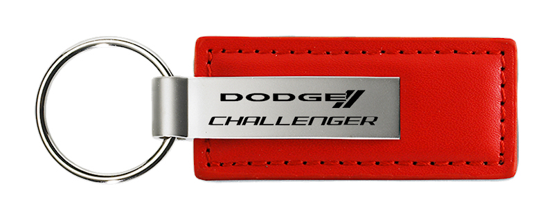 Challenger Leather Key Fob - Red