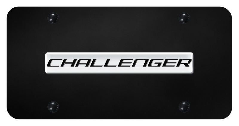 Challenger Name License Plate - Chrome on Black