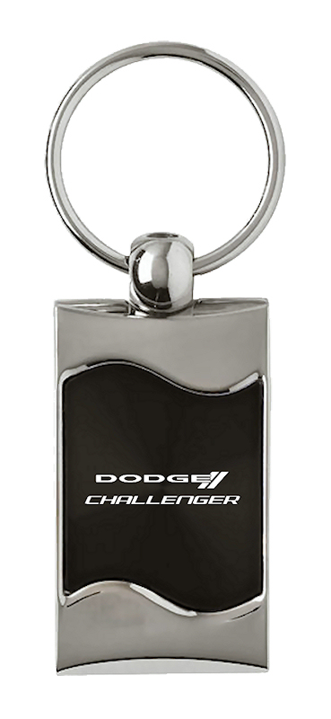 Challenger Rectangular Wave Key Fob - Black