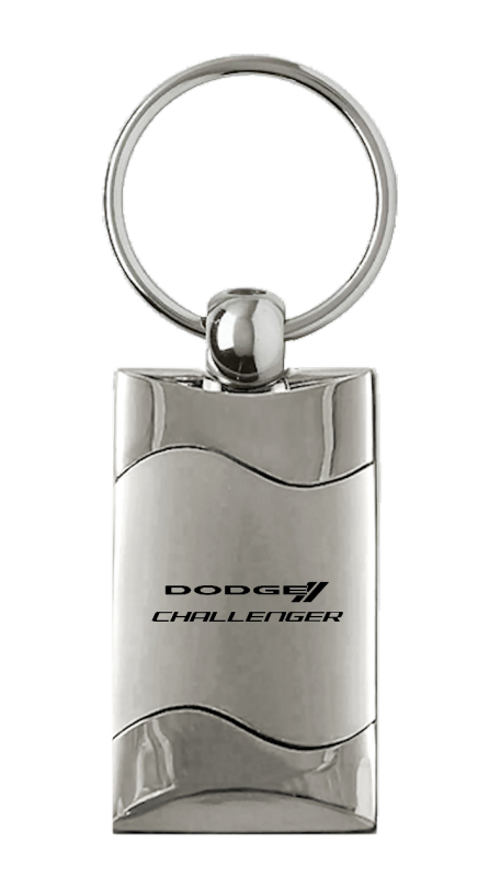Challenger Rectangular Wave Key Fob - Silver