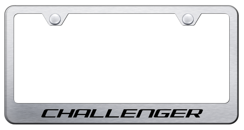 Dodge Challenger Laser Etched Stainless Steel License Plate Frame - Finish:Brush