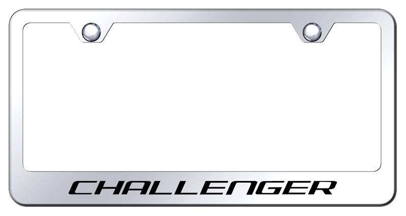 Dodge Challenger Laser Etched Stainless Steel License Plate Frame - Finish:Mirror