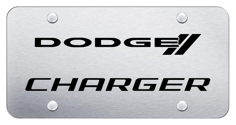 Charger License Plate - Laser Etched Brushed