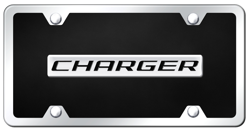 Charger Name Acrylic Kit - Chrome on Black