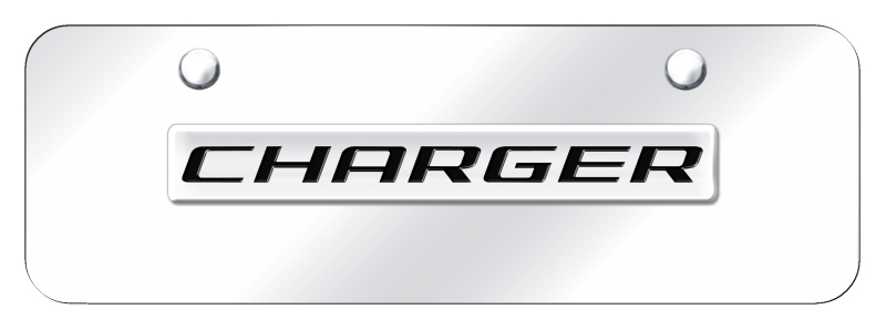 Charger Name Mini Plate - Chrome on Mirrored
